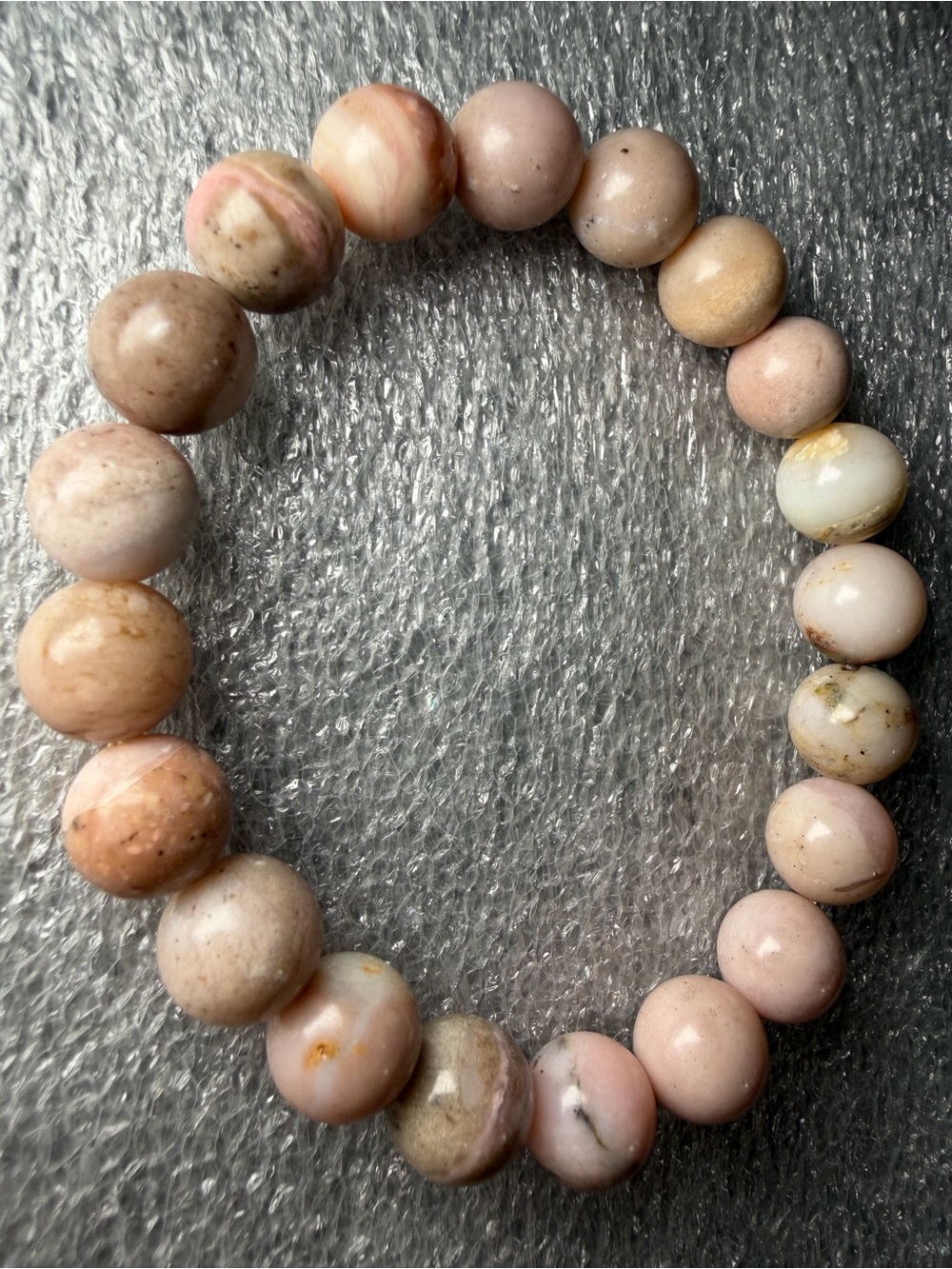 Gorgeous 10MM Pink Opal Natural Crystal Bracelet